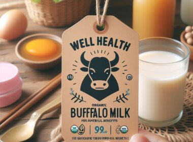 wellhealthorganic buffalo milk tag